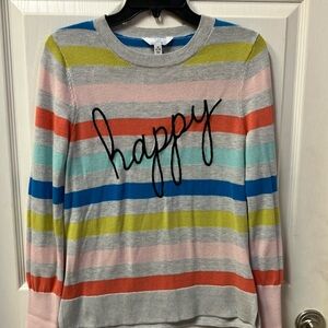 Ladies Colorful Striped (happy) Sweater size M